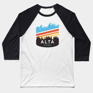 Alta Utah Ski and Snow Baseball T-Shirt